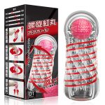 Japan Spiral Suck Male Masturbators For Men Hole Channel Penis Stimulating Red Ball Massage Jelly Vagina Real Pussy Sex Machine - 5