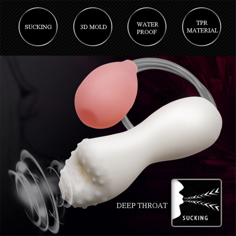 Male Masturbator Oral Sex Simulation With Deep Throat Suction Pump Action Adult Pleasure Toy Penis Massage Device - 5