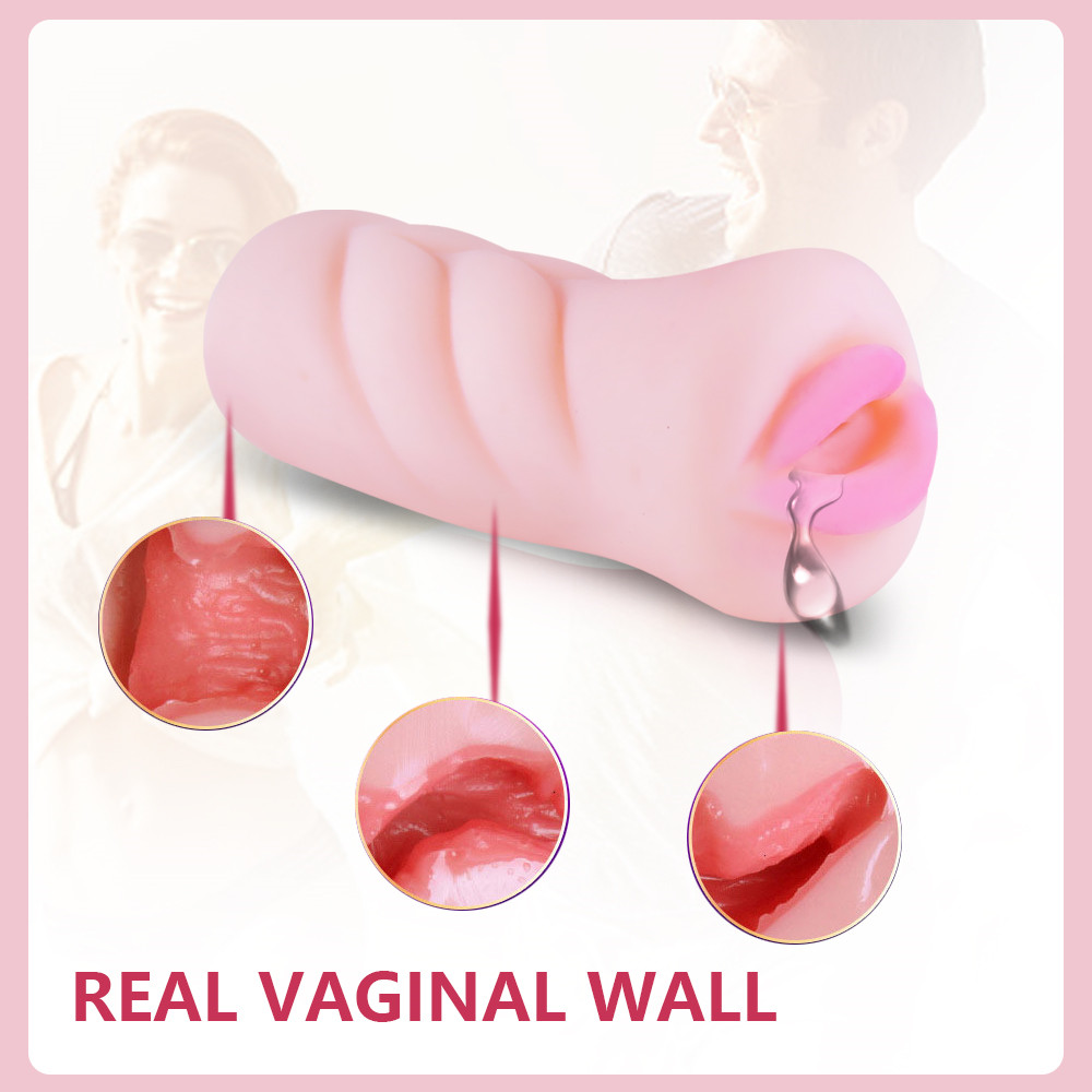 Mens Masturbator Cup Realistic Soft Tight Dual Vaginaanal Adult Erotic Sex Toy - 3