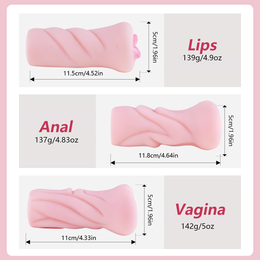 Mens Masturbator Cup Realistic Soft Tight Dual Vaginaanal Adult Erotic Sex Toy - 2