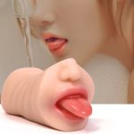 Ayiyun Realistic Vagina Real Cat And Mouth Oral Tongue Silicone Male Masturbator Artificial 3d Deep Throat Pocket Sex Toy - 6