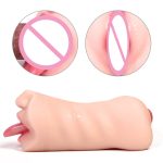 Ayiyun Realistic Vagina Real Cat And Mouth Oral Tongue Silicone Male Masturbator Artificial 3d Deep Throat Pocket Sex Toy - 4
