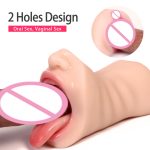 Ayiyun Realistic Vagina Real Cat And Mouth Oral Tongue Silicone Male Masturbator Artificial 3d Deep Throat Pocket Sex Toy - 3