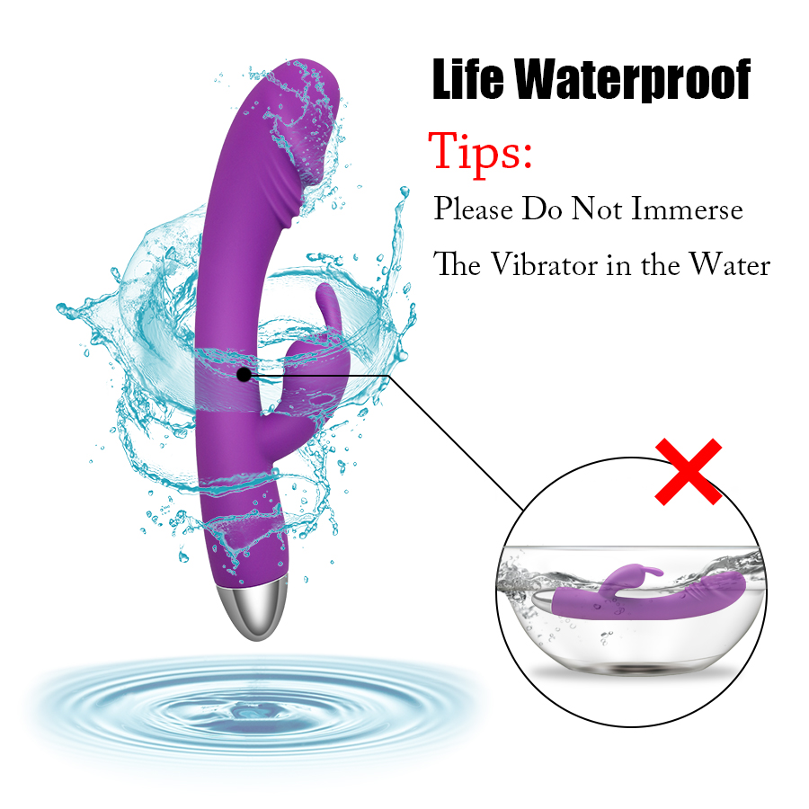 Usb Rechargeable 10modes Dual Vibrator Rabbit Design For Gspot Clitoral Stimulation Intimate Female Pleasure Toy - 10