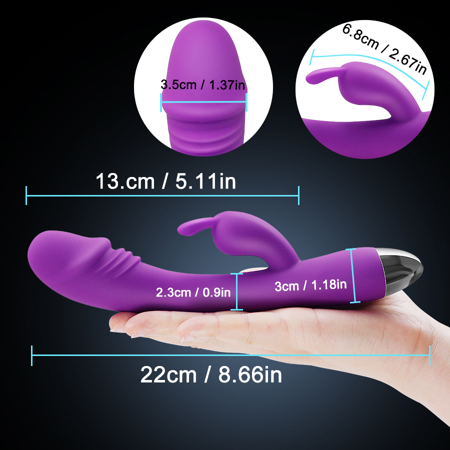 Usb Rechargeable 10modes Dual Vibrator Rabbit Design For Gspot Clitoral Stimulation Intimate Female Pleasure Toy - 7