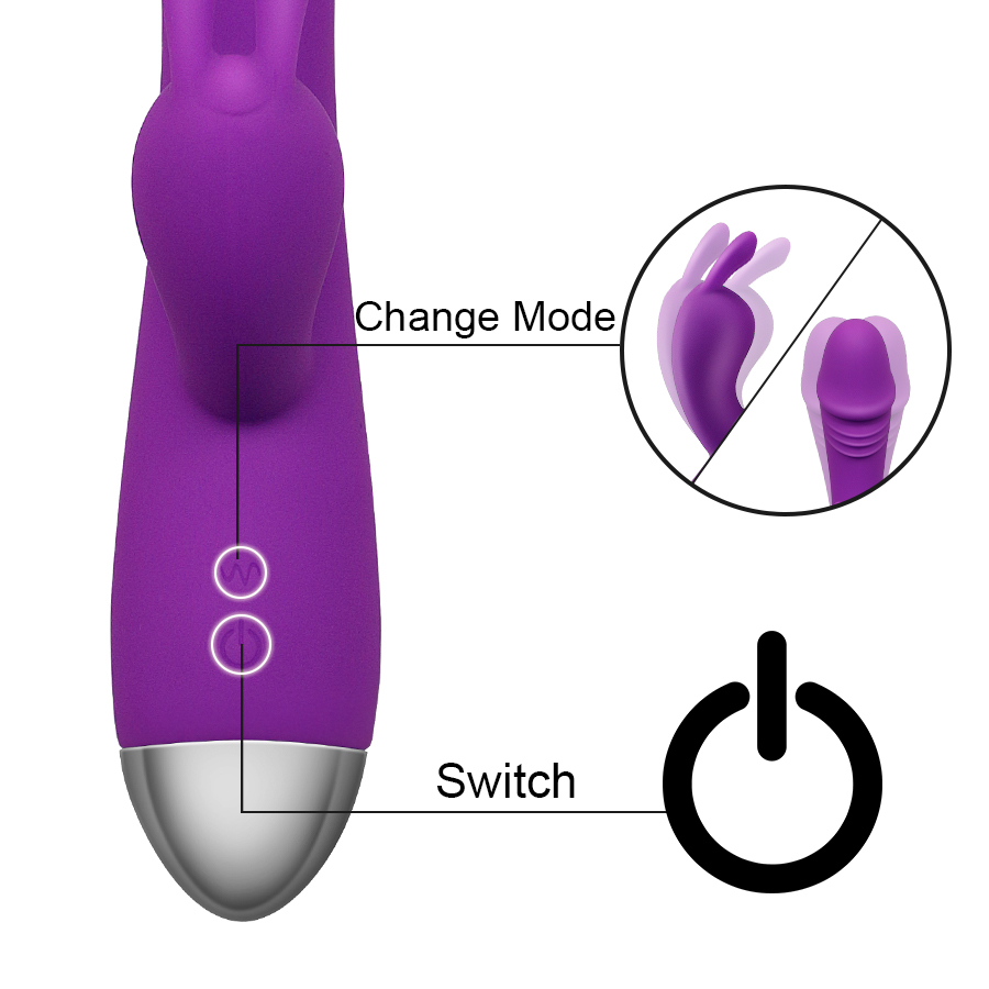 Usb Rechargeable 10modes Dual Vibrator Rabbit Design For Gspot Clitoral Stimulation Intimate Female Pleasure Toy - 6