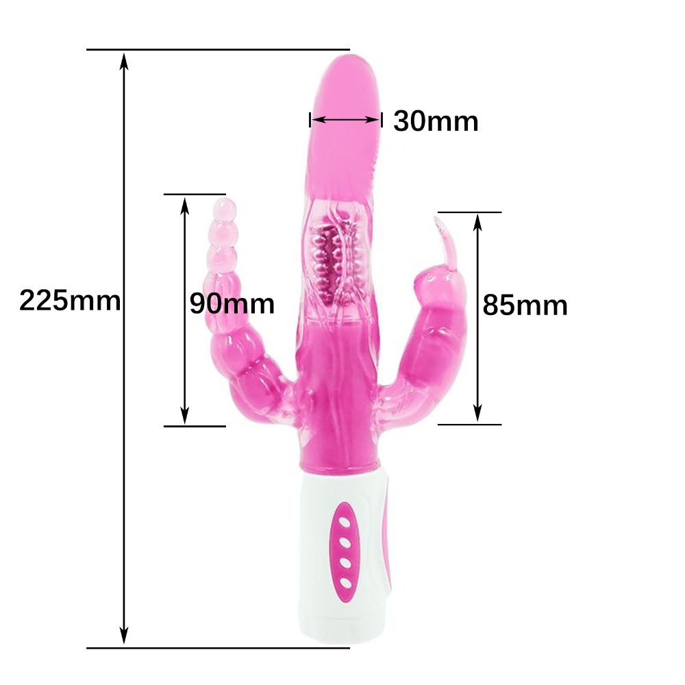 Triple Pleasure Realistic Rabbit Vibrator Clitoral Anal Vaginal Stimulation Adult Erotic Toy For Women - 2