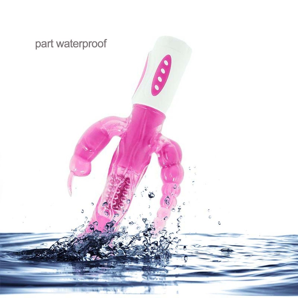 Triple Pleasure Realistic Rabbit Vibrator Clitoral Anal Vaginal Stimulation Adult Erotic Toy For Women - 1