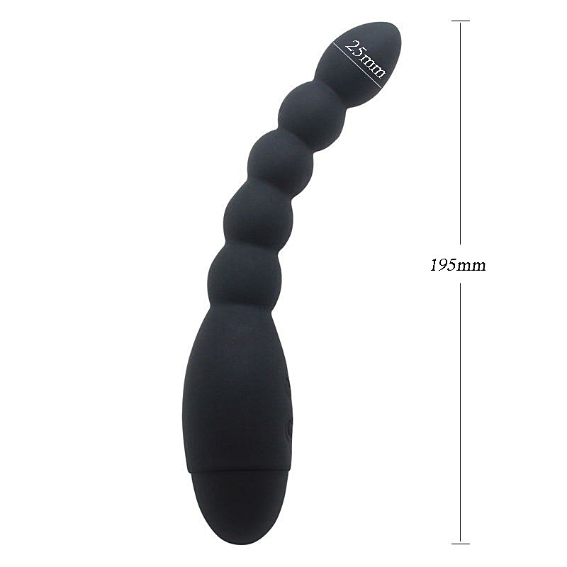 Adult Couples Silicone Prostate Massager Toysdance 10 Speed Anal Vibrator Flexible Powerful Butt Plug Beads Sex Toys - 6