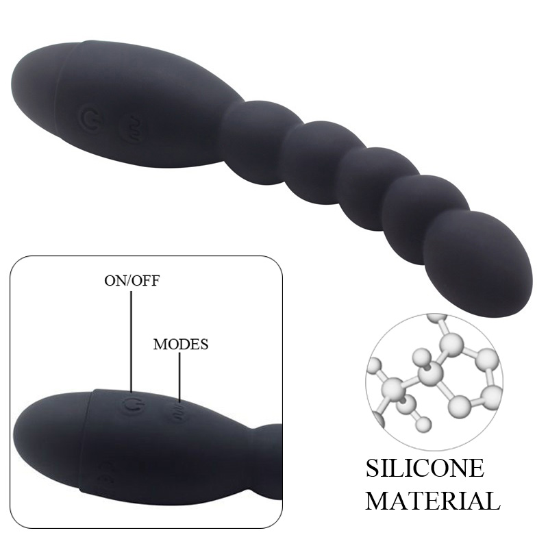 Adult Couples Silicone Prostate Massager Toysdance 10 Speed Anal Vibrator Flexible Powerful Butt Plug Beads Sex Toys - 5