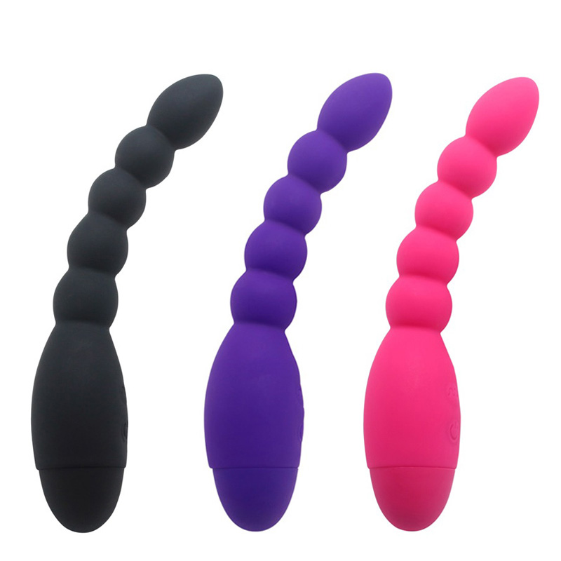 Adult Couples Silicone Prostate Massager Toysdance 10 Speed Anal Vibrator Flexible Powerful Butt Plug Beads Sex Toys - 1