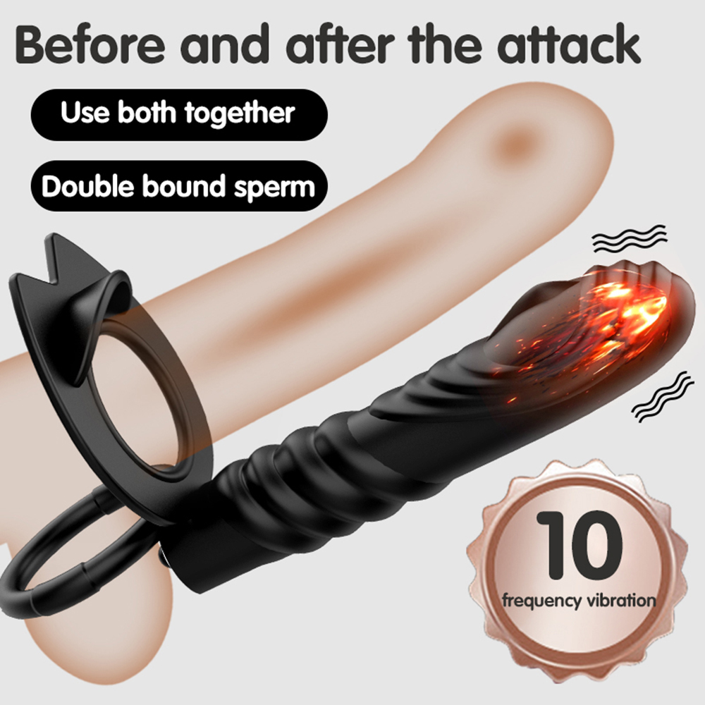 10frequency Dualaction Anal Plug And Dildo Vibrator Adult Pleasure Toys For Men Couples - 1