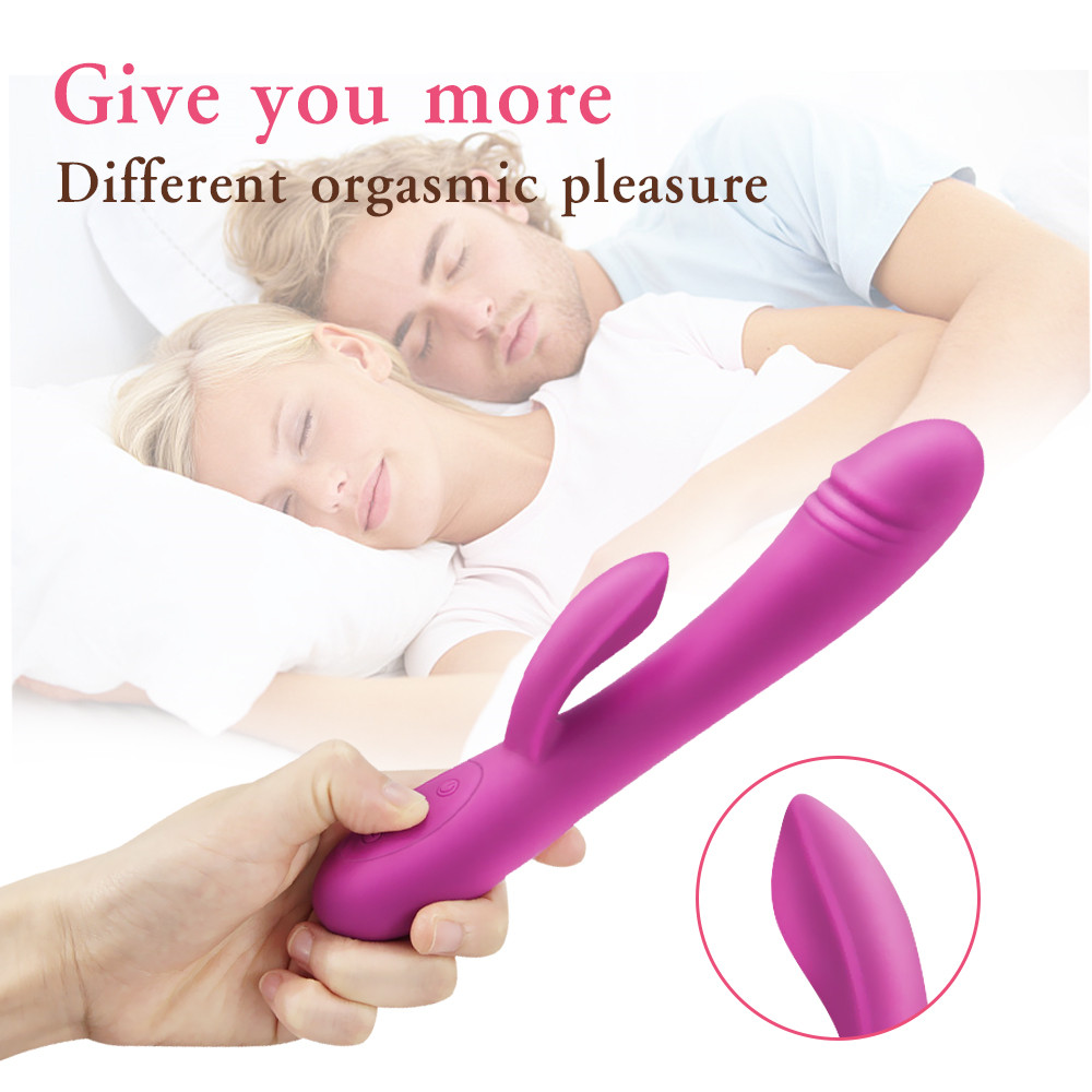 Usb Rechargeable Powerful Dualaction G Spot Rabbit Vibrator Dildo Adult Pleasure Toy For Womens Orgasm - 8