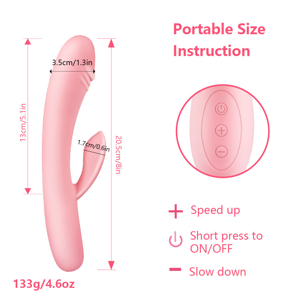 Usb Rechargeable Powerful Dualaction G Spot Rabbit Vibrator Dildo Adult Pleasure Toy For Womens Orgasm - 6