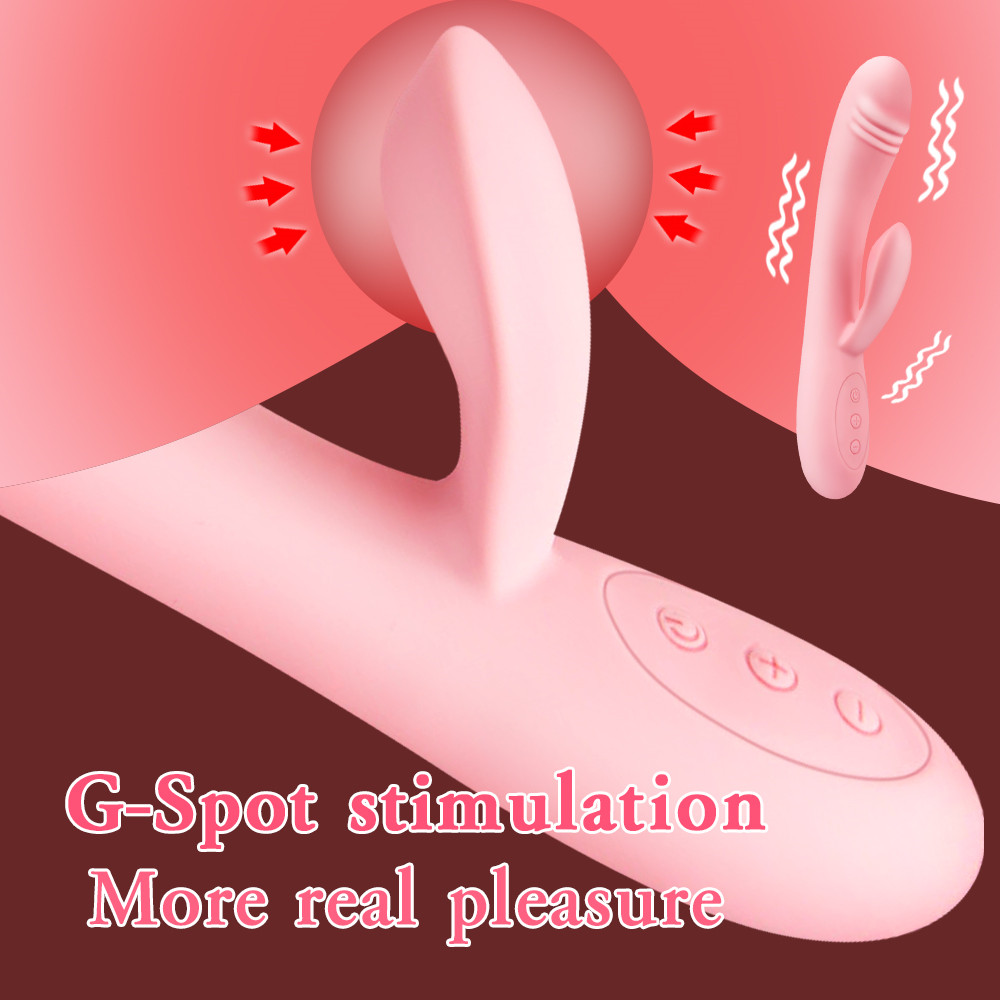 Usb Rechargeable Powerful Dualaction G Spot Rabbit Vibrator Dildo Adult Pleasure Toy For Womens Orgasm - 4