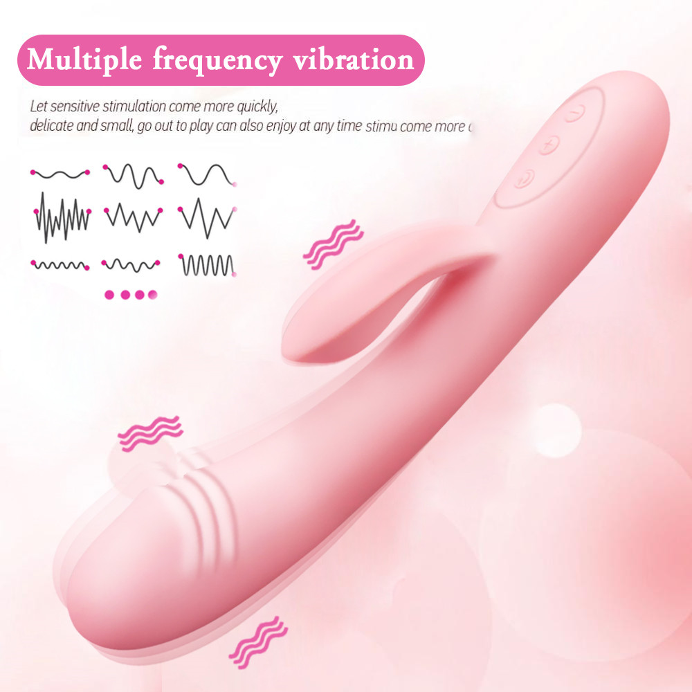 Usb Rechargeable Powerful Dualaction G Spot Rabbit Vibrator Dildo Adult Pleasure Toy For Womens Orgasm - 1