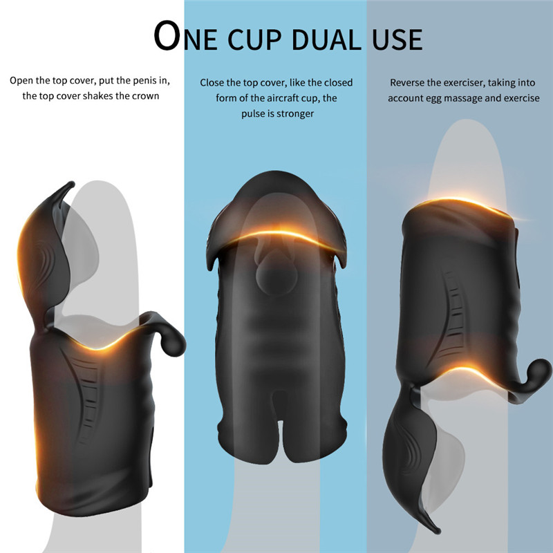 Mens Vibrating Penis Sleeve Extender Adult Male Masturbation Training Toy Sexual Wellness Enhancer - 9