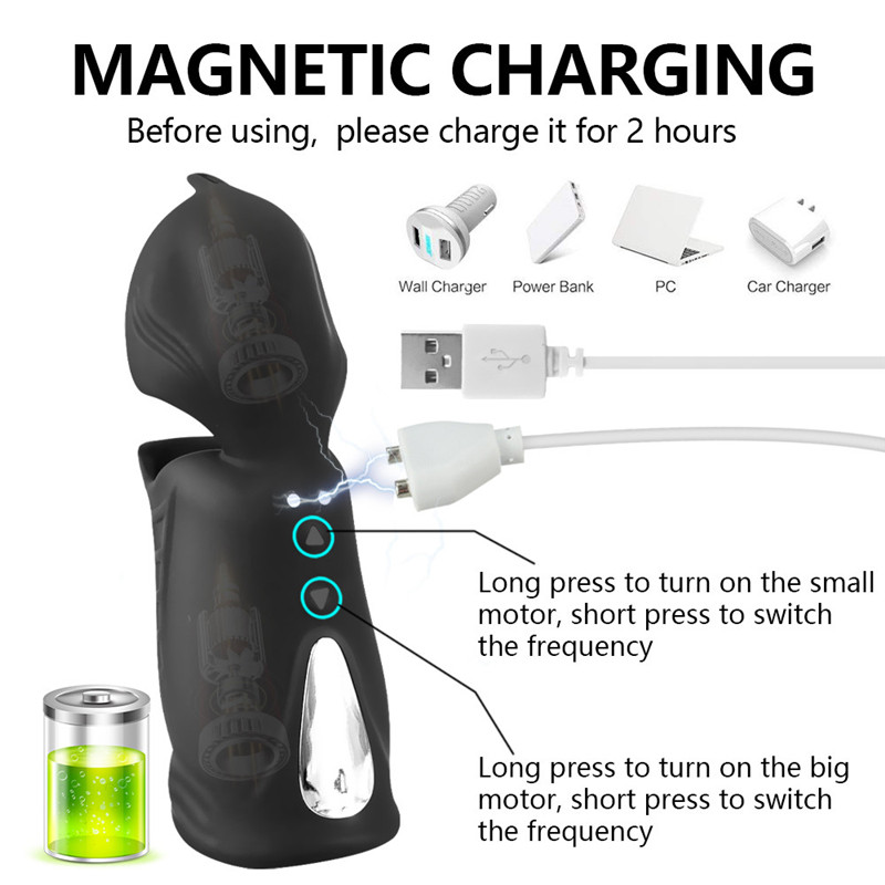Mens Vibrating Penis Sleeve Extender Adult Male Masturbation Training Toy Sexual Wellness Enhancer - 6