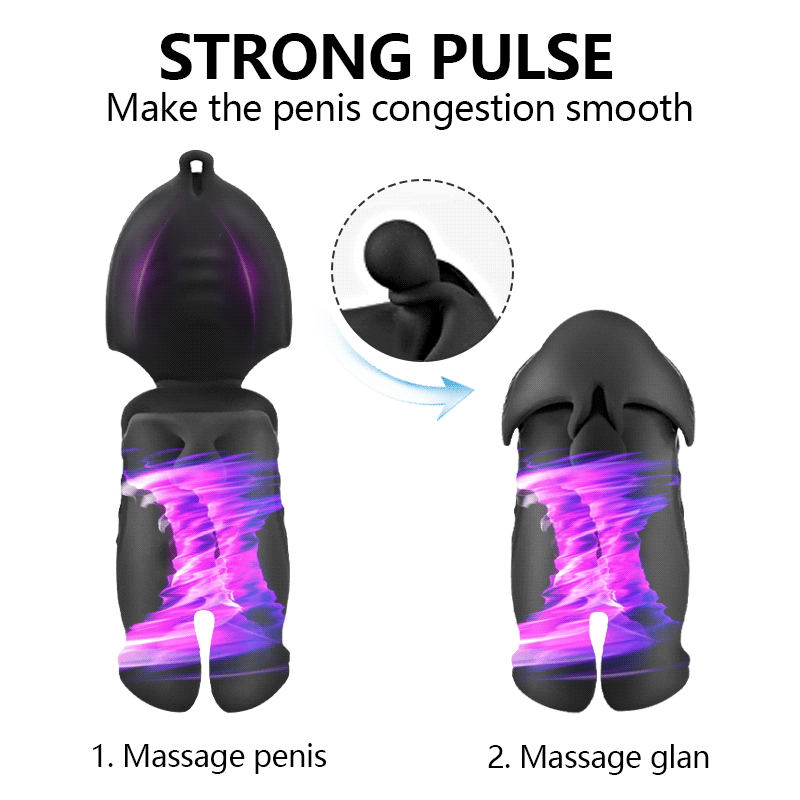 Mens Vibrating Penis Sleeve Extender Adult Male Masturbation Training Toy Sexual Wellness Enhancer - 3