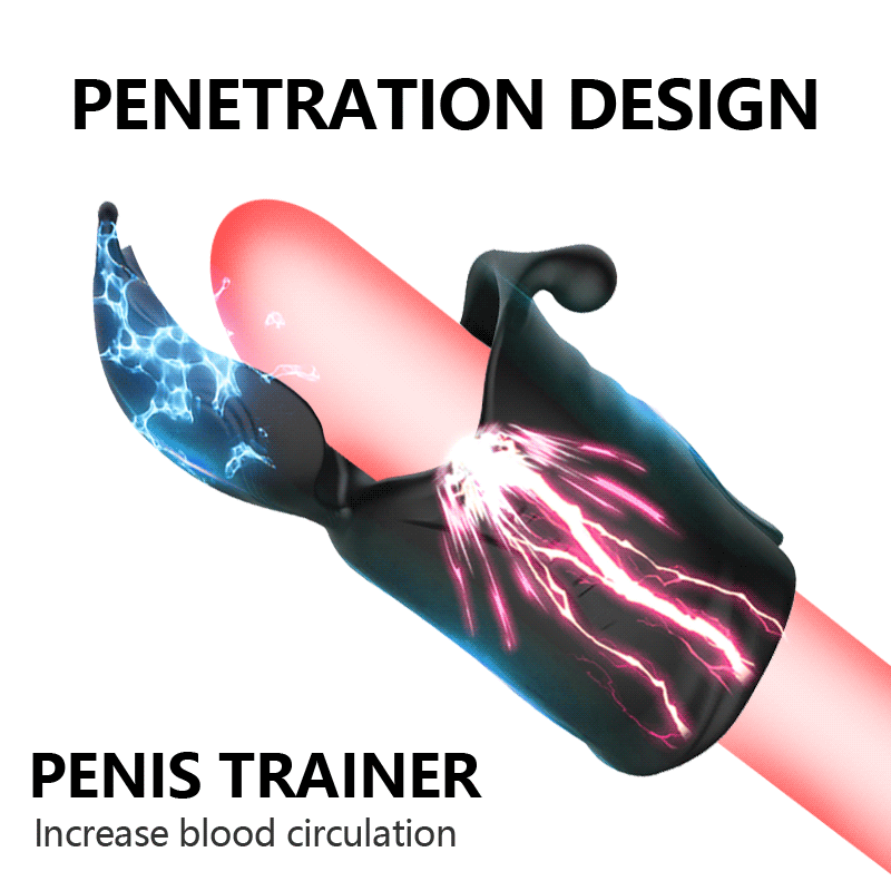 Mens Vibrating Penis Sleeve Extender Adult Male Masturbation Training Toy Sexual Wellness Enhancer - 2