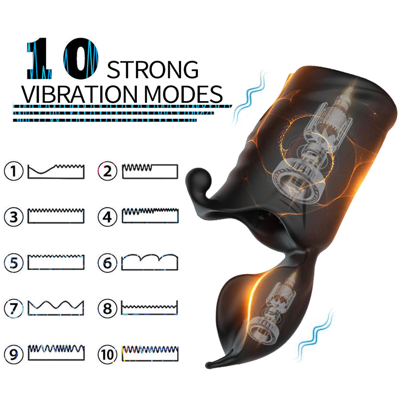 Mens Vibrating Penis Sleeve Extender Adult Male Masturbation Training Toy Sexual Wellness Enhancer - 1