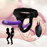 Multi-speed Vibrating Strapon Dildo Double Strap Vibrator With Anal Strap- Penis Lesbian Couples Sex Products