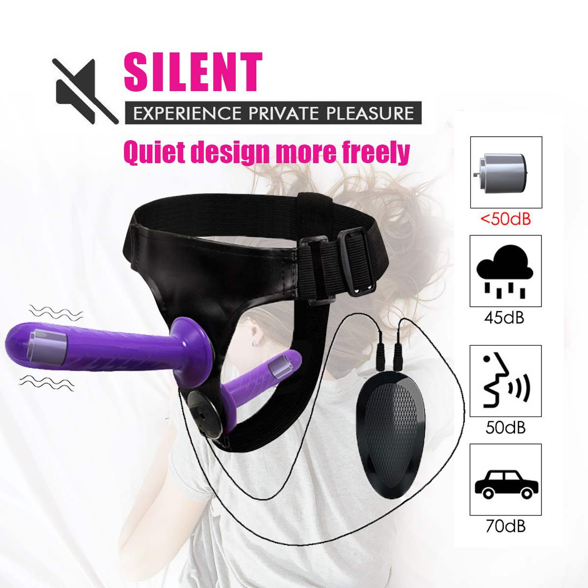 Multispeed Vibrating Strapon Dildo Dual Strap Anal Attachment Lesbian Couples Adult Intimate Pleasure Toy - 4