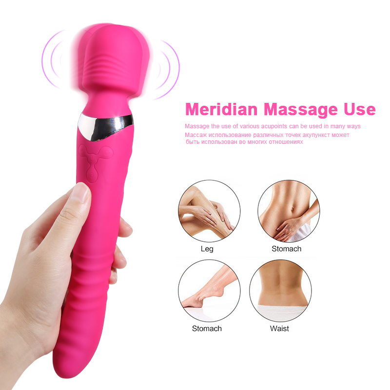 Powerful Gspot Vibrator Adult Sex Toy Magic Wand Heating Dildo With Stretch Clit Massager Vagina Stimulator For Women - 5