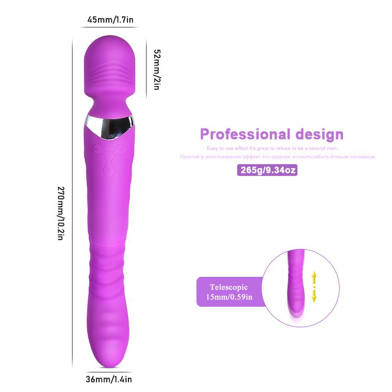 Powerful Gspot Vibrator Adult Sex Toy Magic Wand Heating Dildo With Stretch Clit Massager Vagina Stimulator For Women - 1