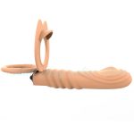 Double Penetration Vibrator 10 Speed Strap-on Dildo Silicone Strap On Penis Anal Butt Plug Sex Toys For Man - 5