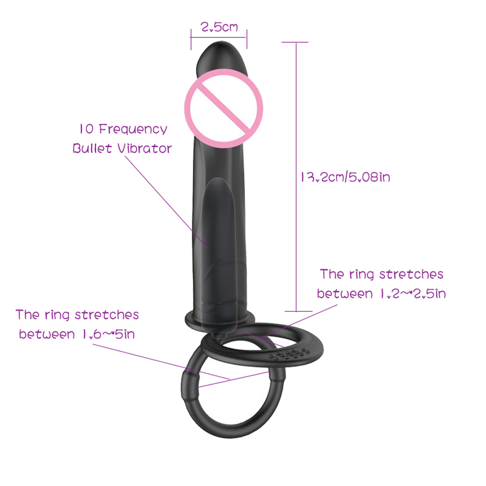 10speed Dual Action Silicone Strapon Dildo And Anal Plug Vibrator Mens Intimate Pleasure Toy - 9