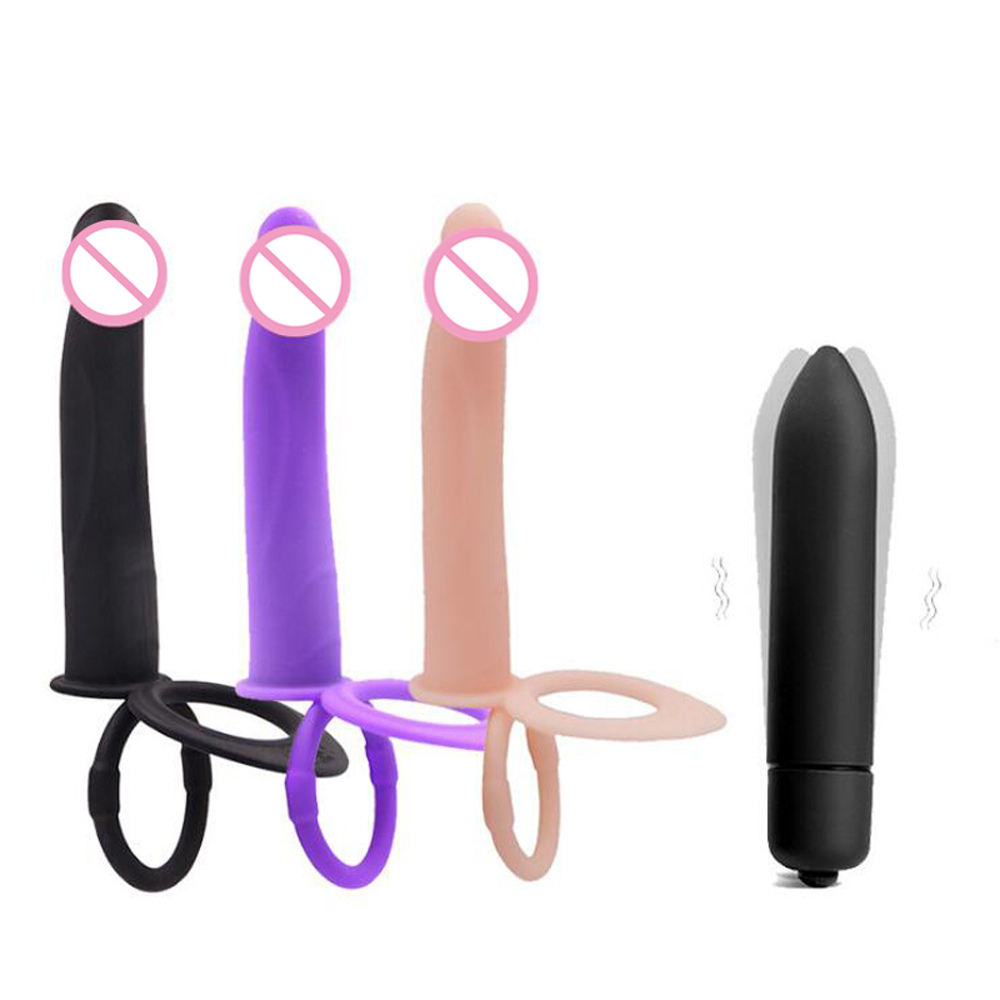 10speed Dual Action Silicone Strapon Dildo And Anal Plug Vibrator Mens Intimate Pleasure Toy - 8
