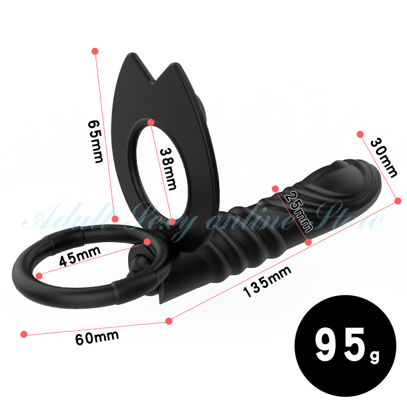 10speed Dual Action Silicone Strapon Dildo And Anal Plug Vibrator Mens Intimate Pleasure Toy - 1