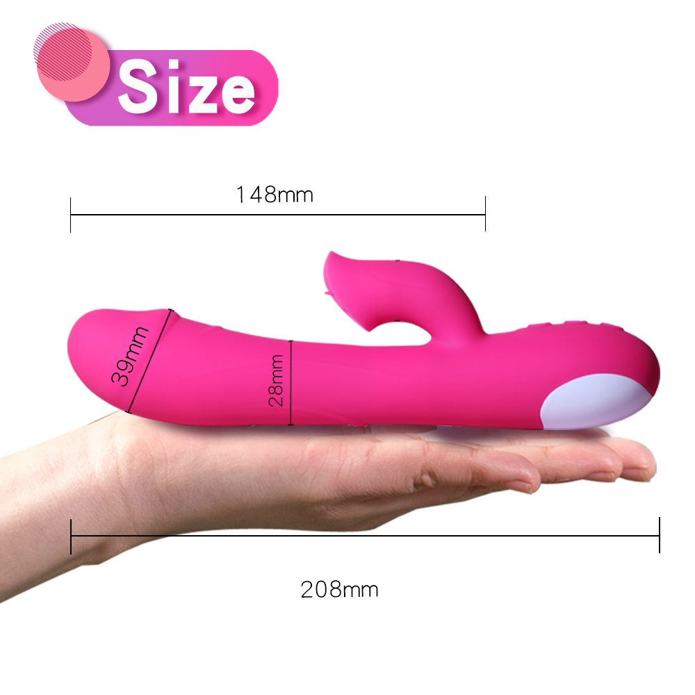 Silicone Rabbit Vibrator With Tongue Licking Feature Waterproof Gspot Dildo Female Clitoris And Vagina Massager Sex Toy For Women - 5