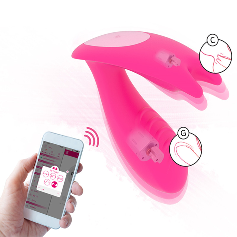 Wireless Bluetooth Dual Vibrator Panty Remotecontrolled Gspot Clitoris Rabbit Massager Wearable Womens Adult Sex Toy - 1
