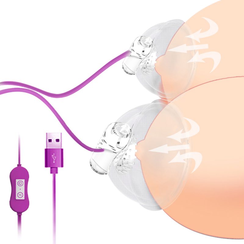 Electric Breast Pump Nipple Sucker Vibrator Masturbator Stimulator Massager Tongue Lick Suction Cup Usb Adults Sex Toy For Woman
