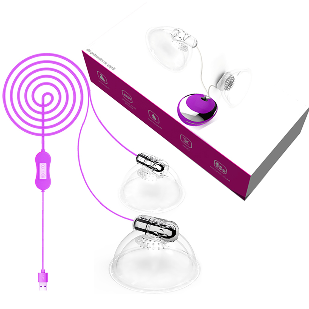 Usb Rechargeable Electric Breast Pump With Nipple Sucker Vibrating Massager Adult Stimulator Toy For Women - 9
