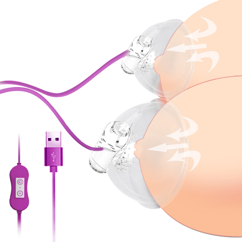 Usb Rechargeable Electric Breast Pump With Nipple Sucker Vibrating Massager Adult Stimulator Toy For Women - 1
