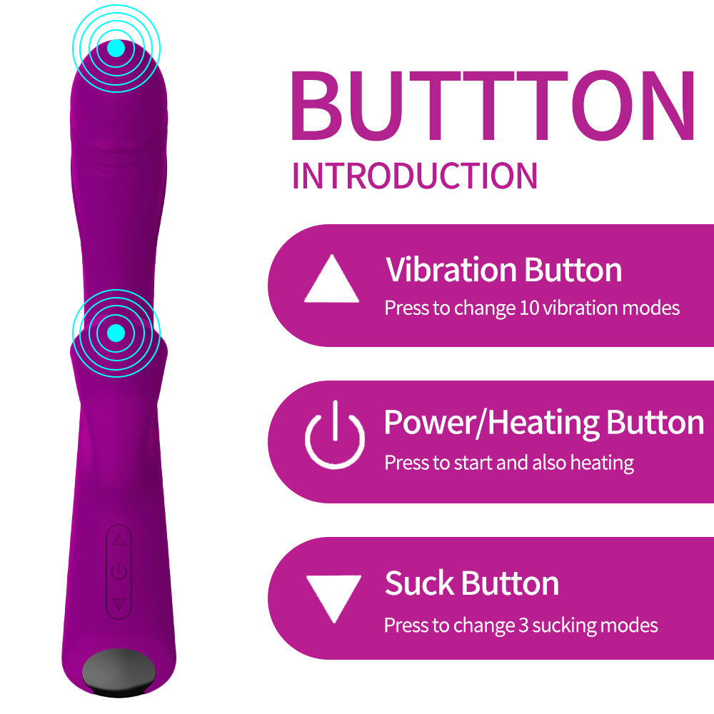 Clitoral Sucking Vibrator Heated Rabbit Dildo Gspot Massager Multifunction Vagina Stimulator Adult Sex Toys For Women - 4