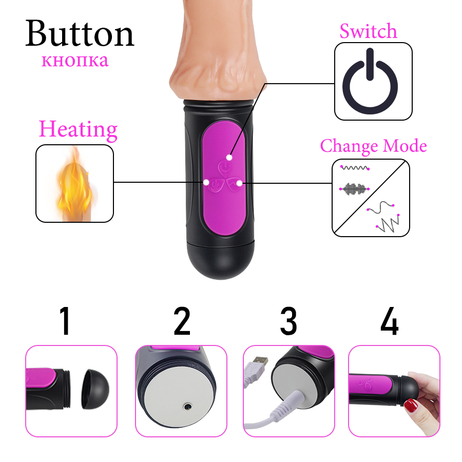 Realistic 10mode Vibrating Dildo For Women Flexible Soft Heated Penis Toy Clitoral Stimulator Masturbator - 2