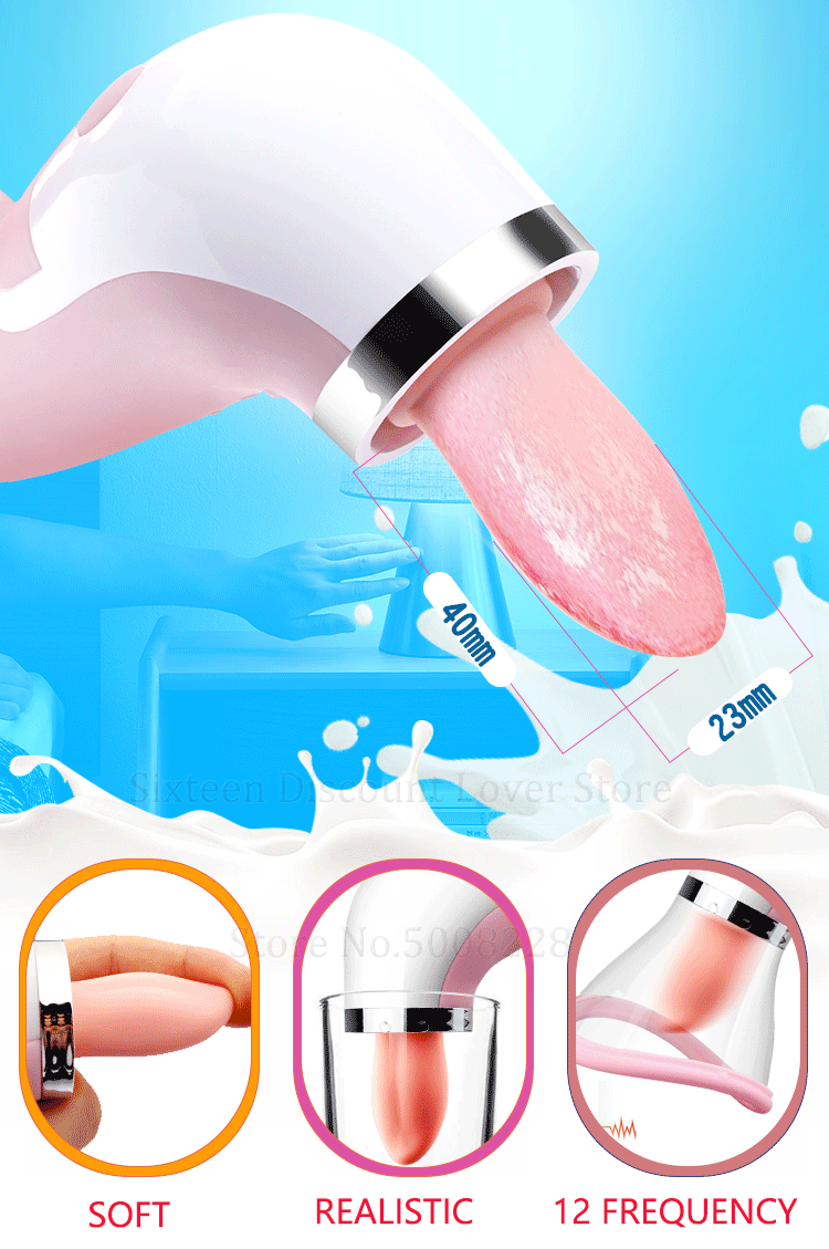 6speed Intimate Womens Stimulator Nipple Clitoris Suction Cup Tongue Vibrator Sensual Licking Toy - 7