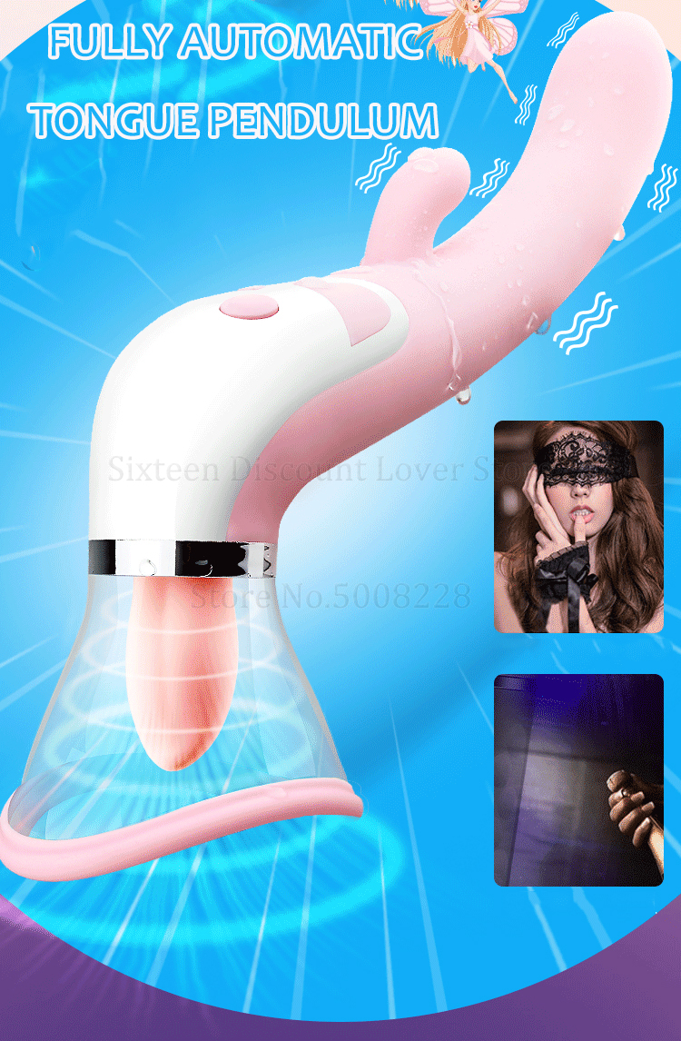 6speed Intimate Womens Stimulator Nipple Clitoris Suction Cup Tongue Vibrator Sensual Licking Toy - 1