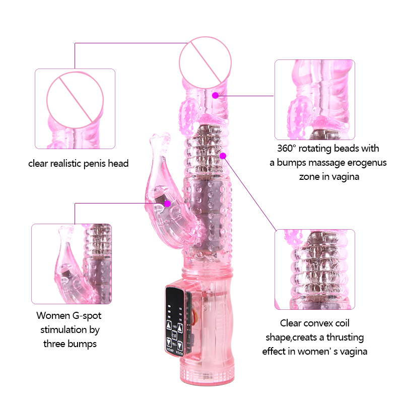 Deluxe Rotating Thrusting Dildo Vibrator Gspot Rabbit Clitoral Stimulator Female Pleasure Masturbator Adult Sex Toy For Women - 5