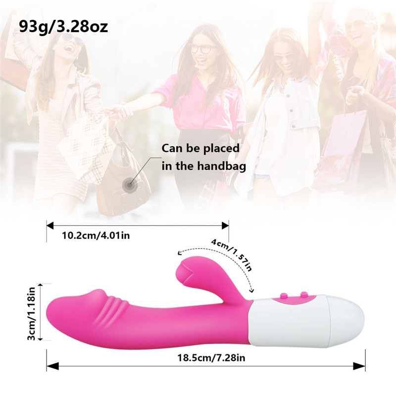 Silicone Rabbit Vibrator Dildo Dual Vibration Gspot And Clitoris Massager For Women Sex Toy - 11