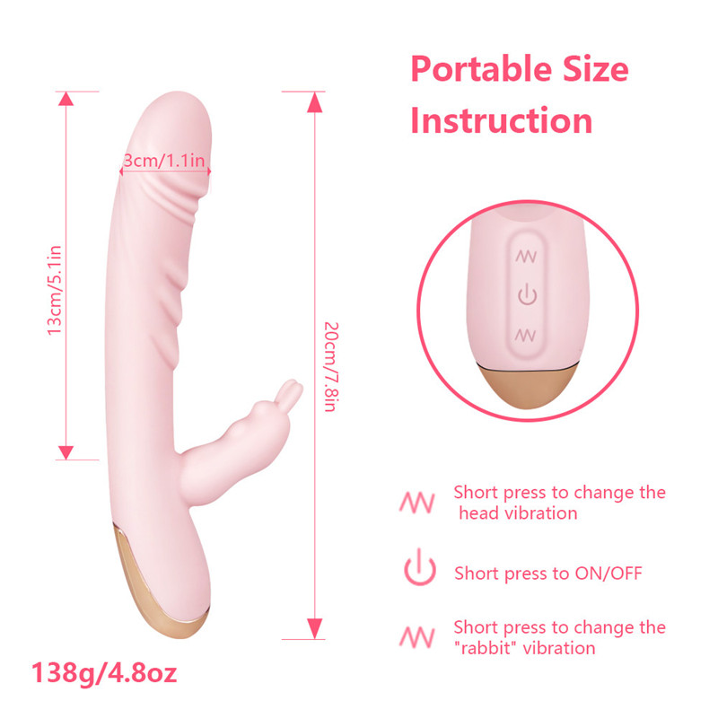 Silicone Rabbit Vibrator Dildo Dual Vibration Gspot And Clitoris Massager For Women Sex Toy - 4