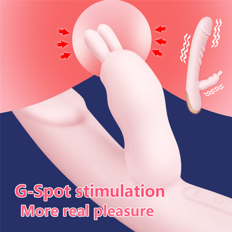 Silicone Rabbit Vibrator Dildo Dual Vibration Gspot And Clitoris Massager For Women Sex Toy - 1