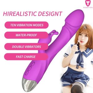G-spot Double Vibrator For Woman Masturbation Clitoris Stimulator Dildos Waterproof Rechargeable Adult Sex Toys - 2