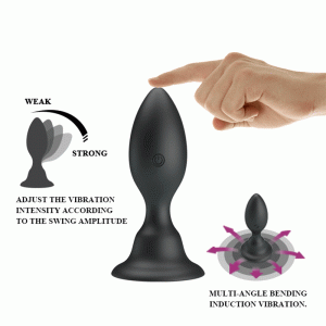 Powerful Bending Induction Vibration Anal Vibrators Sex Toy For Adult Silicone Vibrating Butt Plug With Strong Base - 2