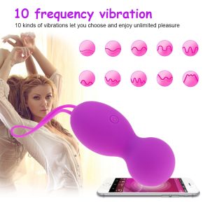 Women 10 Frequency Silicone Kegal Ball Vibrator App Bluetooth Wireless Remote Control Vibrating Egg G-spot Pussy Massage Sex Toy - 2
