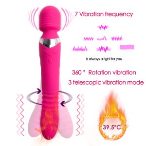Rotation Heating Dildo Vibrator G Spot Sex Toys For Woman Thrusting Stretching Magic Wand Massager Anal Women - 2